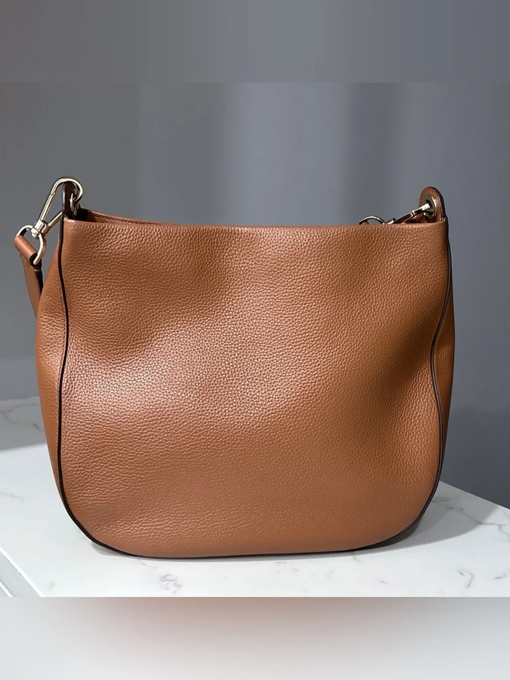 Kate Spade Lexy Large Hobo Shoulder Bag Pebbled Leather Warm Gingerbread Brown